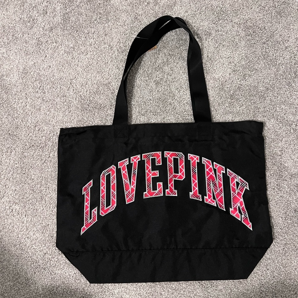 New VS PINK Plaid Logo Weekender Tote